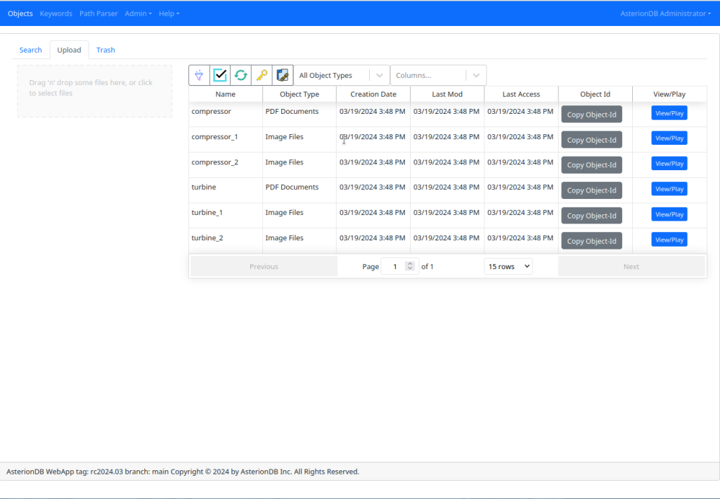 Demo files uploaded to AsterionDB.
